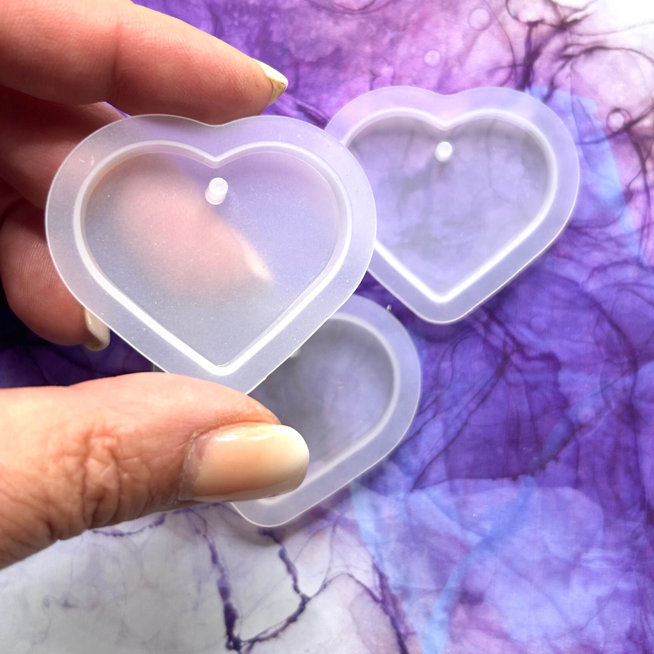 Stampini Per Resina A Forma Di Cuore - 2 Modelli 3D In Silicone, Per Ciondoli E Decorazioni - Foto 5