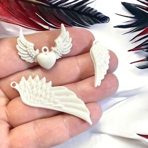 Molde de silicona para colgante de ala de ángel, molde de resina delicado, molde para joyería de resina epoxi UV - Ala de corazón, decoración DIY Jesmonite