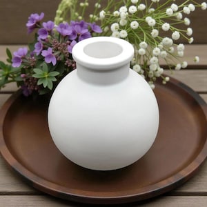 Deko Vase Silikon Gießform, kleine bauchige Vasenform - Beton Raysin Form, DIY - Trockenblumen Vase, Kerzenhalter Geschenkidee