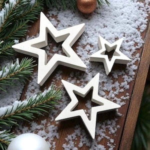 4er Set Silikonformen Weihnachten - Sterne, Herzen, Bäume & Häuser Für DIY Anhänger