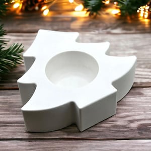 Christmas tree tealight candle holder silicone mold, candle holder casting mould, candlestick base, cement, concrete, clay decorative candle