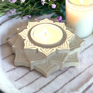 Lotus Teelichthalter Silikonform, Kerzenhalter Gießform, Kerzenständer Raysinform Betonform Tonform, Epoxidharzform, Spirituelle Kerzen Deko