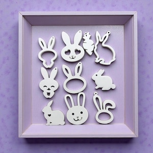 10er Set filigrane Osterhasen Anhänger Silikon Gießform - Hase Ostern Geschenkanhänger & Deko DIY, Raysin Resin Epoxidharz