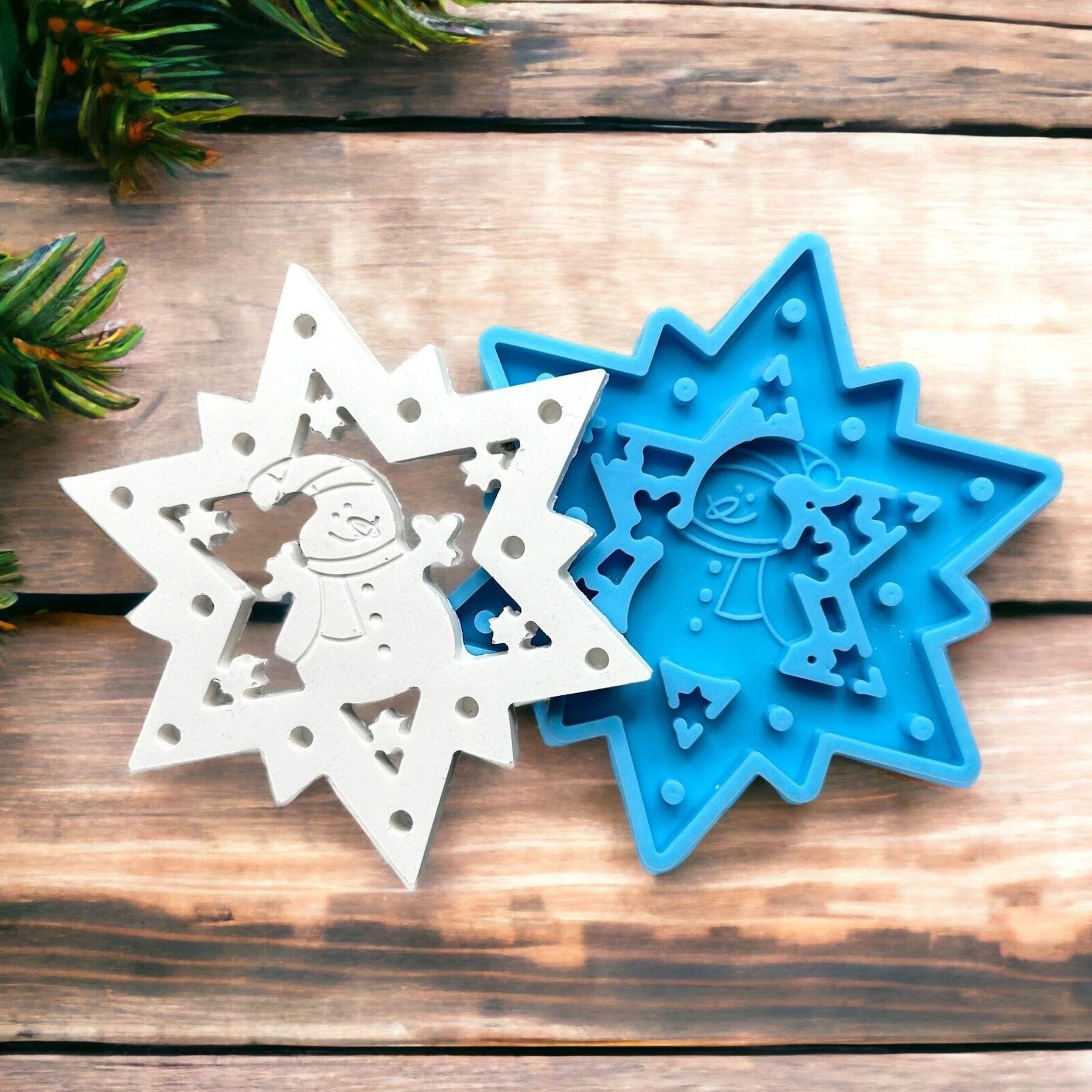 Moules En Silicone De Noël 3D - Flocons De Neige, Élan, Sapin - Pour Résine, Plâtre, Porte-clés DIY