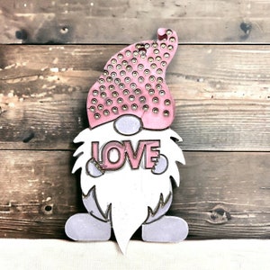 Molde de silicona para colgante de gnomo LOVE, molde de fundición, colgante decorativo de amor, resina de yeso de hormigón Raysin, idea de artesanía DIY, molde de silicona para decoración de colgante de enano