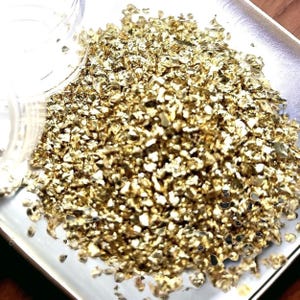 Goldene Glassplitter Resin Füllmaterial – Epoxidharz Deko für Geode Untersetzer, Schmuck, Kerzen, DIY Bastelprojekte