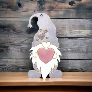 Molde de silicona para colgante de gnomo de corazón, colgante decorativo de amor para San Valentín, resina de yeso de hormigón Raysin, idea de artesanía DIY, molde de silicona de enano
