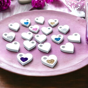 Heart charm set 10 hearts in one mold, jewelry, keychains, gift tags, use with jesmonite resin concrete, DIY crafter gift idea, love charms