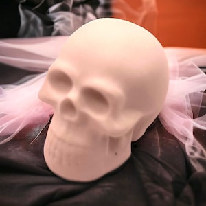Mała silikonowa forma do odlewania w kształcie czaszki do dekoracji na Halloween, forma na świecę, forma do betonu, forma gipsowa, Raysinform, pomysł na rękodzieło na imprezę halloweenową, głowa szkieletu DIY