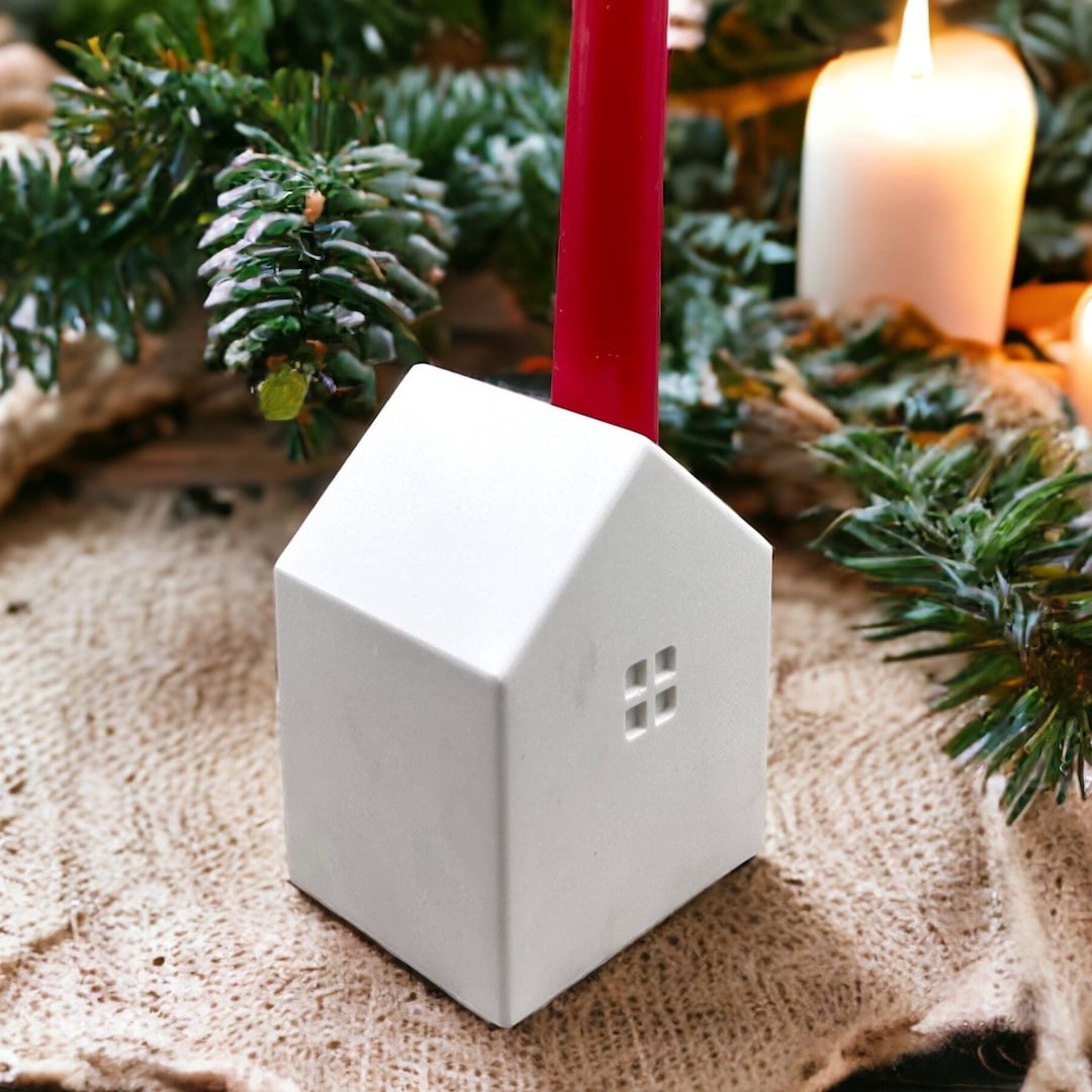 House Shaped Taper Candle Holder Silicone Casting Mold Etsy UK