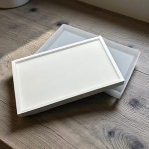 Molde de silicone retangular com borda para fundição - Ideal para fazer bases decorativas e porta-copos - Molde de silicone para resina epóxi de concreto Raysin