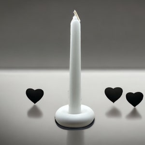 Doughnut shaped taper candle holder silicone casting mold, stick candle base mould, donut candlestick cement concrete DIY craft gift idea