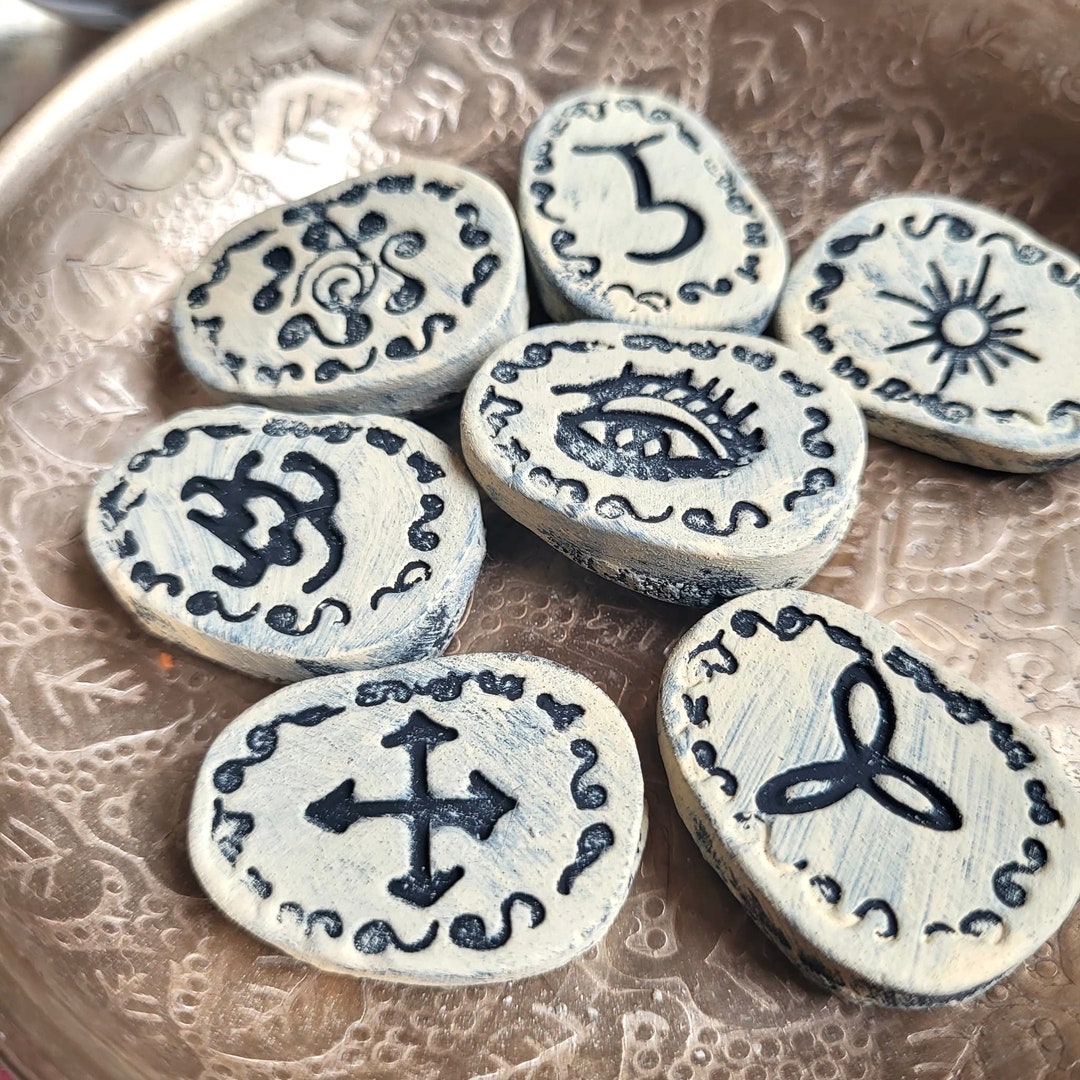 Rune Stones Silicone Casting Mold, Pour Mould for Resin, Concrete