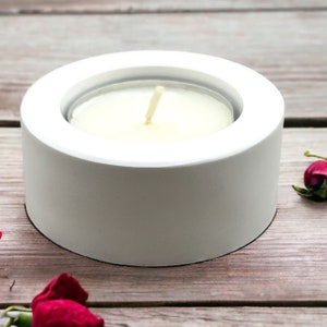Prosta, okrągła forma silikonowa do świecznika typu tealight, forma do odlewania świec, forma do podstawy świecznika, forma betonowa, forma gliniana, dekoracja świecy z żywicy epoksydowej, DIY