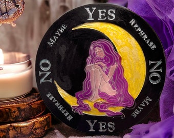 Moon goddess pendulum board silicone mold, mystical pendle oracle, divination casting mould, concrete cement jesmonite resin spiritual DIY