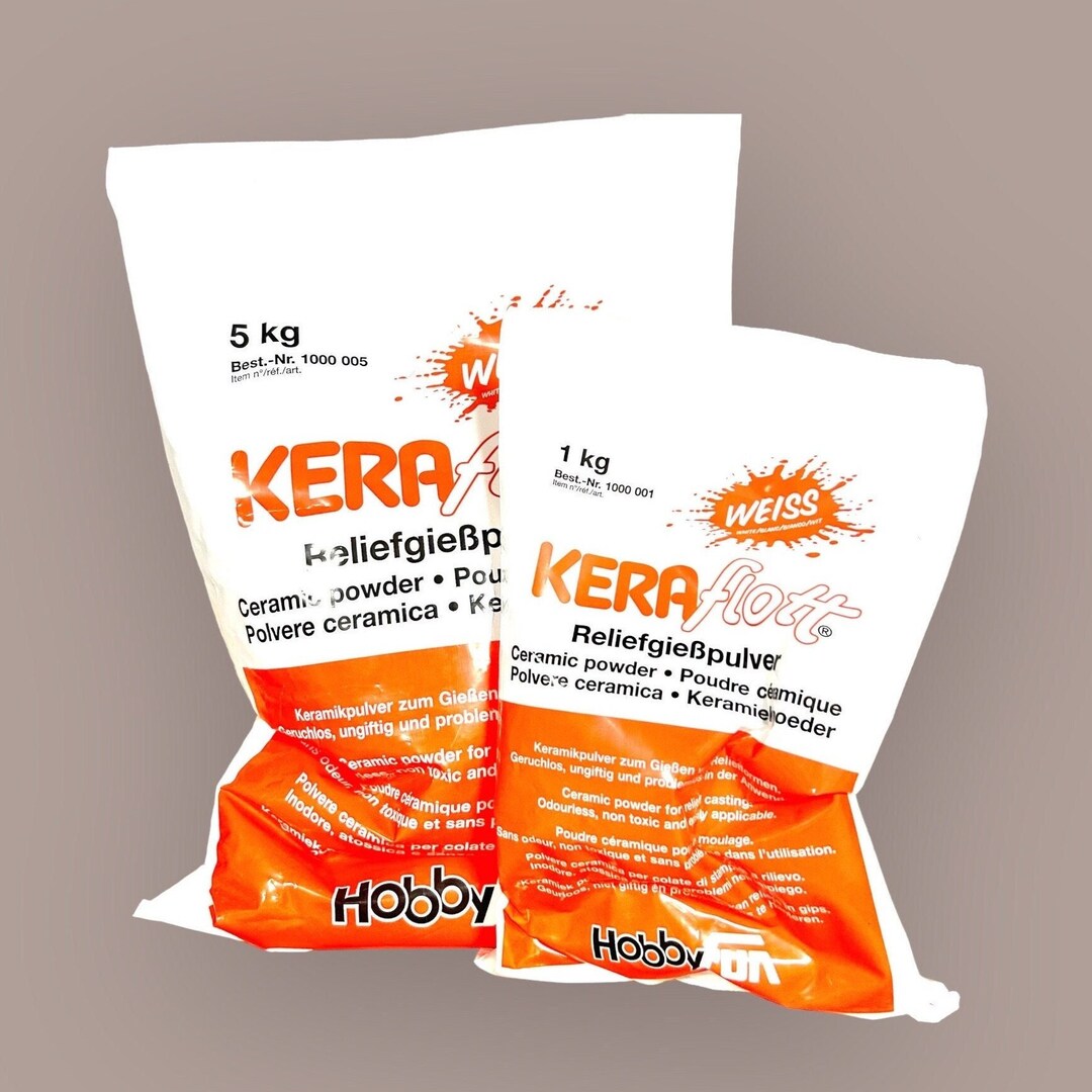 Keraflott Reliefgießpulver, Keramikpulver zum gießen, wahlweise 1Kg