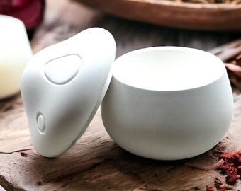 Mushroom shaped storage jar silicone mold, candle holder casting mould with lid, candlestick base, resin pot, concrete decor jewelry box DIY