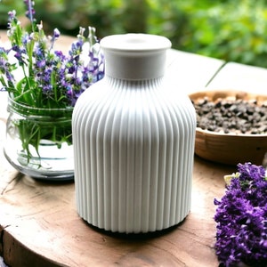 Small bulbous vase with grooves silicone casting mold, bottle mould, stick candle holder, resin, cement, concrete, clay mould.