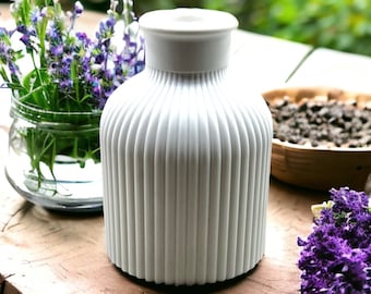 Small bulbous vase with grooves silicone casting mold, bottle mould, stick candle holder, resin, cement, concrete, clay mould.