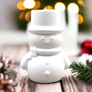 雪だるまスティックキャンドルホルダーモールドキャンドルホルダーシリコンモールド、ローソク足 Raysinform コンクリートモールド、クリスマスアドベントシーズン DIY クラフトアイデア