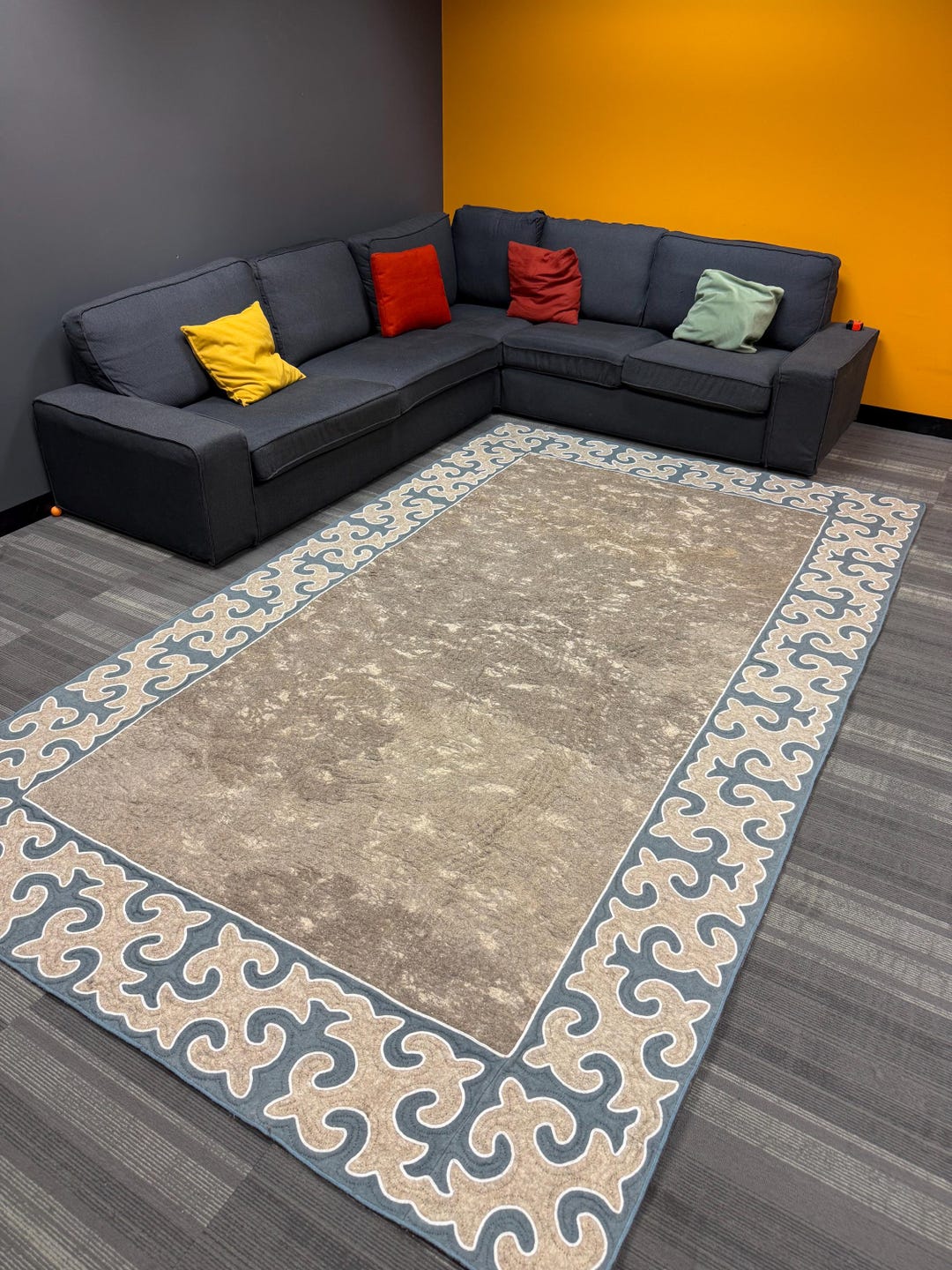 Beautiful Natural Color Felt Wool Rug, 11 Ft X 7 Ft Rug, Free and Fast ...