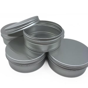 75g Aluminiumdosen mit Deckeln | Kleine Metall Aufbewahrungsbehälter für Balsame, Cremes Seifen wattierte Deckel Wiederverwendbare leere Dosen für DIY & Basteln 75ml