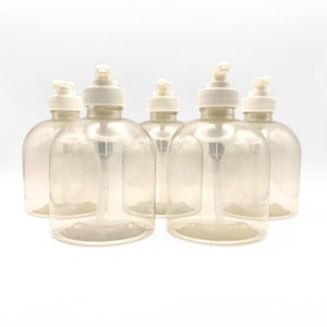 300ml klare Pumpflaschen mit weißen Deckeln | Nachfüllbarer Plastikspender für Seife, Lotion und Hautpflege