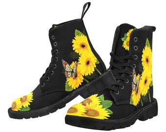 sunflower combat boots