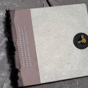 Small Grey 2 ring Scrapbook sketchbook, Journal, Notebook, Photo Album, Organizer