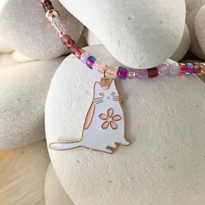 Pretty Kitty Charm Necklace - Kids Necklace - Handmade Childrens Jewelry