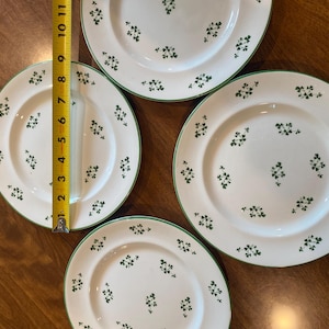 Carrigaline Green Shamrock Plates,  Flat Cups, Saucers