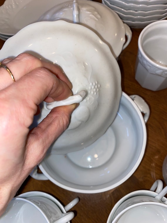 Vintage Philippe Deshoulieres Limoges Porcelain Blanc De Blanc