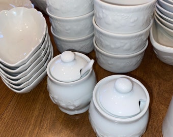 Vintage Philippe Deshoulieres Limoges Porcelain Blanc de Blanc Pieces