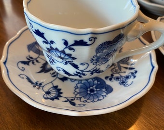 Blue Danube Onion Cups & Saucers