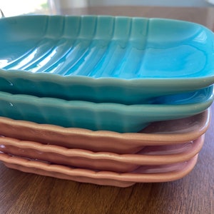 Vintage Franciscan Soap Dishes in Coral & Turquoise