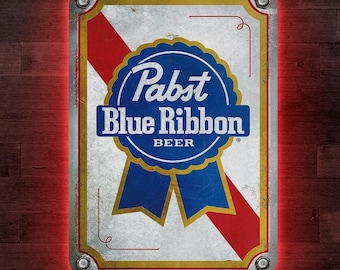 Pabst Blue Ribbon Neon Sign, Pabst Blue Ribbon Logo Sign, Pabst