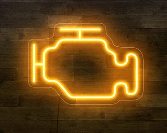 Check engine neon sign, Check engine led sign, Engine neon sign, Garage neon sign, Engine wall decor, Auto repair decor, Auto service decor