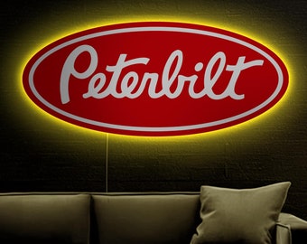 Peterbilt neon sign, Peterbilt led sign, Peterbilt logo, Peterbilt gift, Truck neon sign, Garage neon sign decor, Peterbilt wall art decor