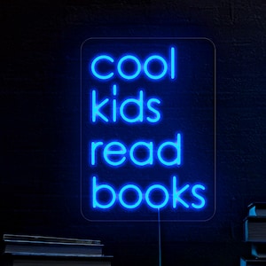 Cool kids read books neon sign, Kids reading corner sign, Bookworm neon sign decor, Kids room neon sign, Kids reading corner wall art decor