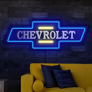 Chevrolet neon sign, Chevrolet led sign, Chevrolet logo, Chevrolet gift, Garage neon sign, Garage decor, Chevrolet wall art, Chevrolet decor