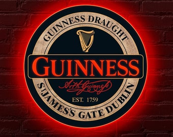 Guinness beer led, Guinness neon sign, Guinness logo decor, Guinness beer light, Guinness led sign, Guinness beer art, Bar light up sign