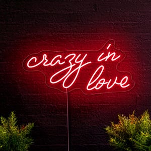 Crazy in Love neon sign, Wedding neon sign, Love neon sign, Neon sign for couple, Neon sign bedroom, Love wall decor, Wedding wall art decor