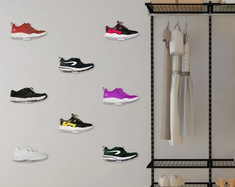 Exhibición de zapatos, soporte de pared para zapatos, exhibidores de zapatillas flotantes, pared de almacenamiento de zapatos, estantes flotantes para zapatillas, soporte de exhibición de zapatillas, pared de zapatillas