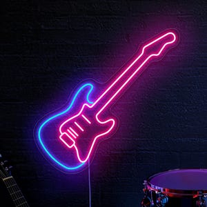 Gitarre Leuchtreklame, E-Gitarre LED-Schild, Musik Leuchtreklame, Gitarre Liebhaber Geschenk, Musikstudio Zeichen, Musik-Liebhaber Geschenk, Gitarre Wand Kunst Dekor