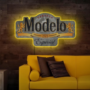 Modelo Especial neon sign, Modelo logo, Modelo led sign, Modelo label sign, Cerveza neon sign, Beer neon sign, Modelo gift, Modelo art decor