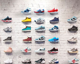 Floating Sneaker Displays, Floating sneaker shelves,Shoe wall shelves,Shoe wall display,Sneaker shelves,Floating shelves for shoes