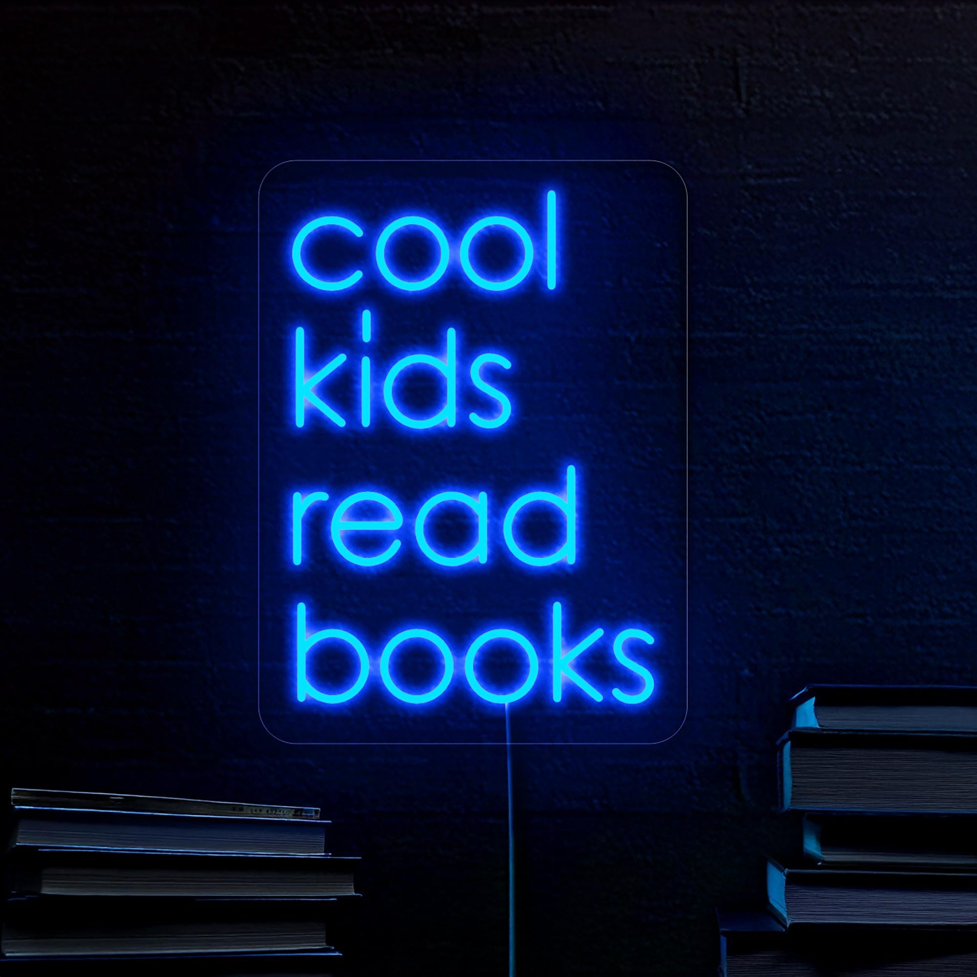 Cool kids read books neon sign, Kids reading corner sign, Bookworm neon sign decor, Kids room neon sign, Kids reading corner wall art decor