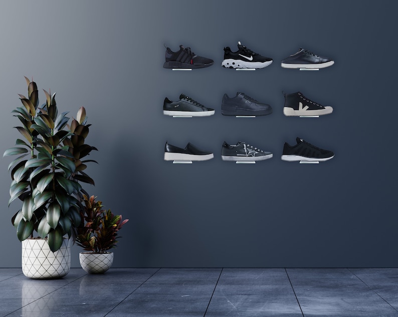 Floating Sneaker Displays Floating Sneaker Shelvesshoe Wall Etsy