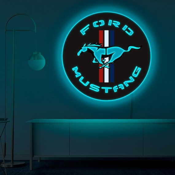 Mustang Led Wall Sign, Muscle Car Wall Decor, Retro Car Neon Light