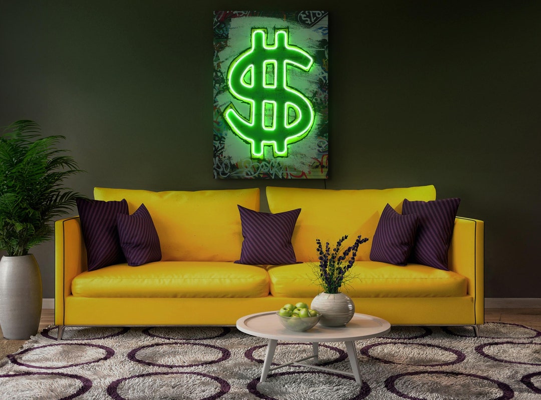 Dollar Neon Sign, Money Neon Sign, Dollar Led Sign, Dollar Pop Art ...